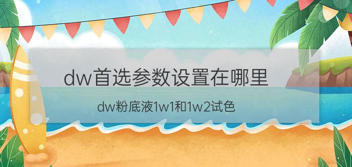 dw首选参数设置在哪里 dw粉底液1w1和1w2试色？